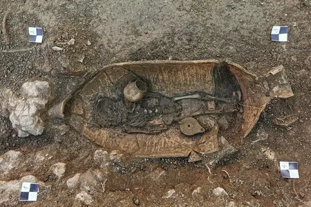 An individual buried in an amphora on the Croatian island of Hvar