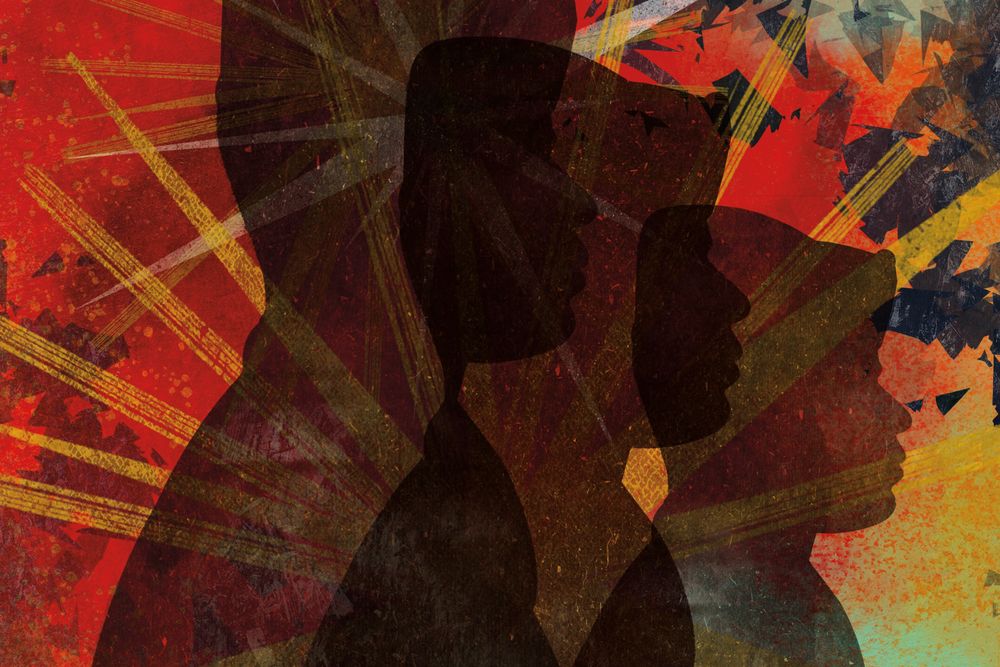 An illustration of three silhouettes of US Navy Sailors