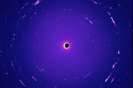 A false-color image of the "Orion" dust particle