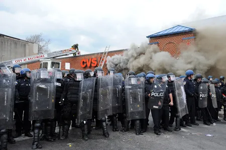 On April 27, 2015, violence broke out in Baltimore, Maryland, where a CVS was set on fire, and at least 15 police officers were injured during clashes with protesters over the death of Freddie Gray, a 25-year-old black man who died of injuries sustained during an arrest. 