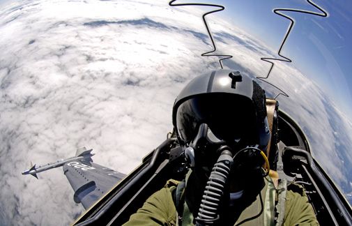The view from a Canadian CT-155 Hawk.