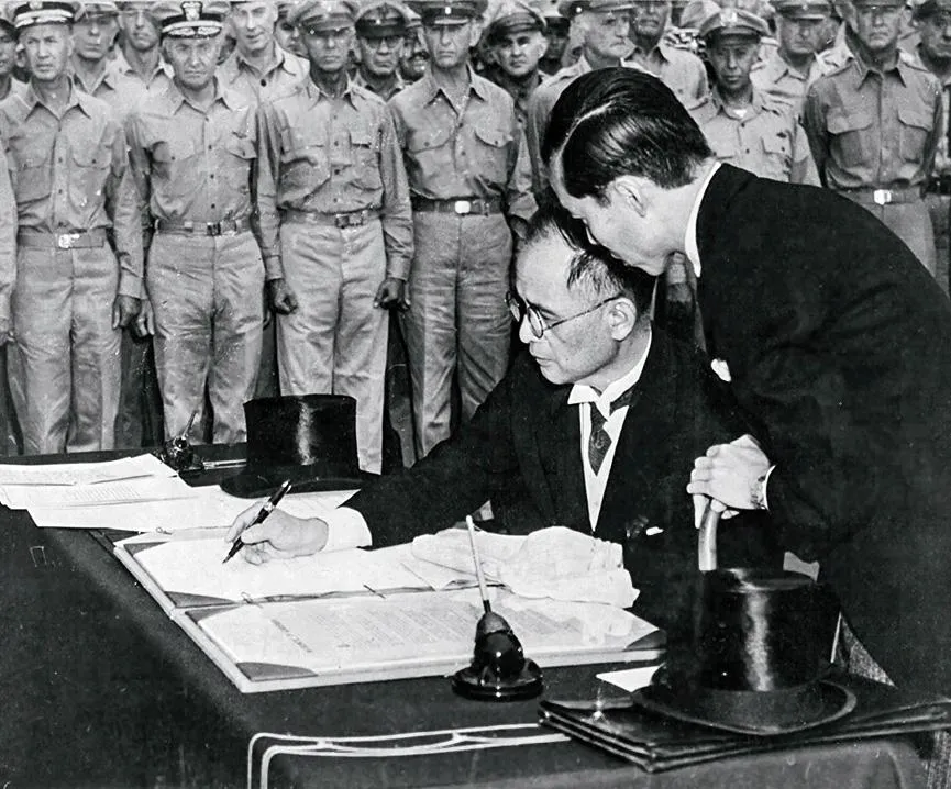 document being signed by Japanese