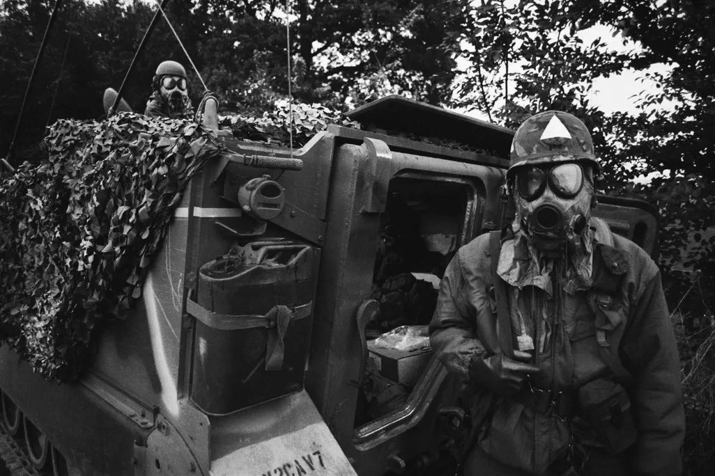 NATO troops from a battalion based in Fort Hood, Texas, train in Germany in September 1983, two months before the Able Archer 83 drill.