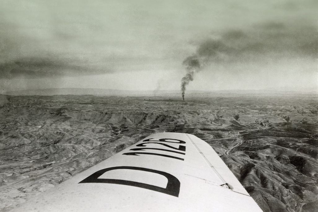 Middle East over airplane wing