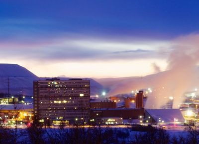 Kiruna's Iron Mine at Night