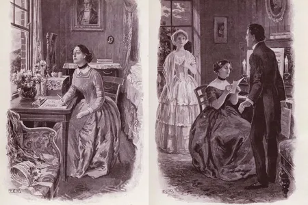 A pair of illustrations from Wilkie Collins' The Woman in White, which launched the sensation novel trend of the 1860s