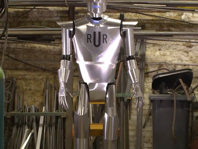 Eric the robot stands tall once again