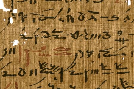 Detail of a medical treatise from the Tebtunis temple library with headings marked in red ink