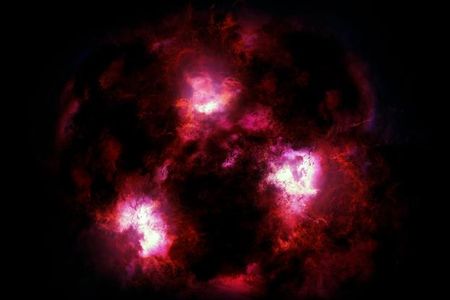 An artists interpretation of the Yeti Galaxy.