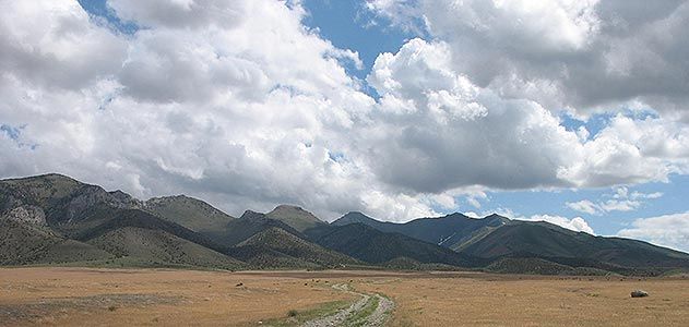 Road connecting monument and Chief Rolling Thunder Mountains hidden retreat