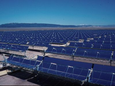 Part of the 354 MW SEGS solar complex in northern San Bernardino County, California