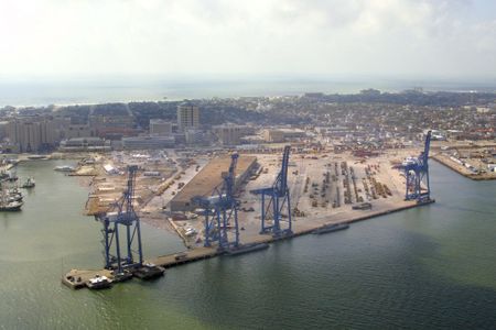 Ariel view of the Port of Galveston in 2008 