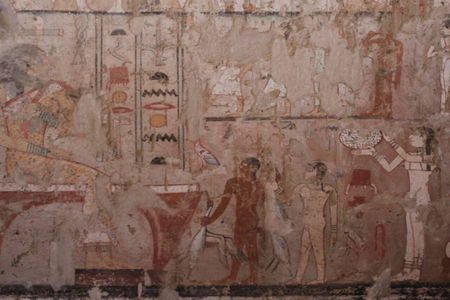 A panel from the newly found tomb