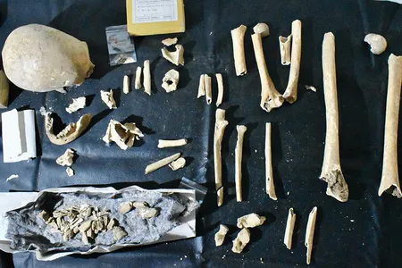 Archaeologists found the bishop's remains in a tomb in Spain in 1955.