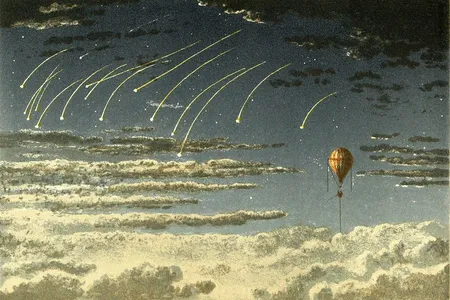 Falling stars as seen on a balloon journey in pioneering aeronaut James Glaisher's book Travels in the Air. A record-setting balloon flight manned by Glaisher is the subject of the new movie The Aeronauts.