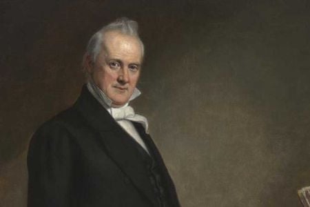 Detail of portrait of President James Buchanan by artist George Peter Alexander Healy
