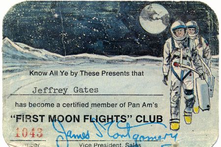Pan Am promoted its "First Moon Flights" Club on radio and TV after the Apollo 8 mission in 1968, saying that "fares are not fully resolved, and may be out of this world."