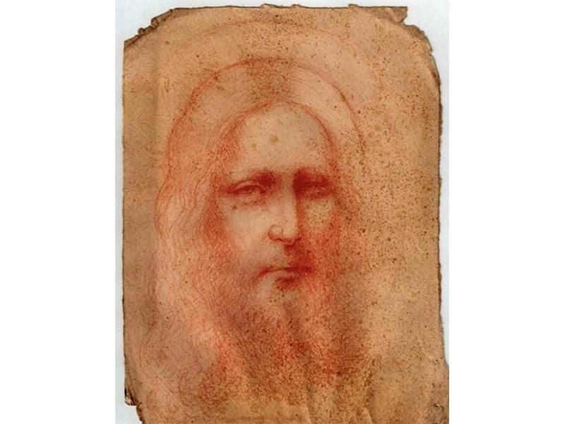 Red chalk drawing of Jesus, potentially attributed to da Vinci
