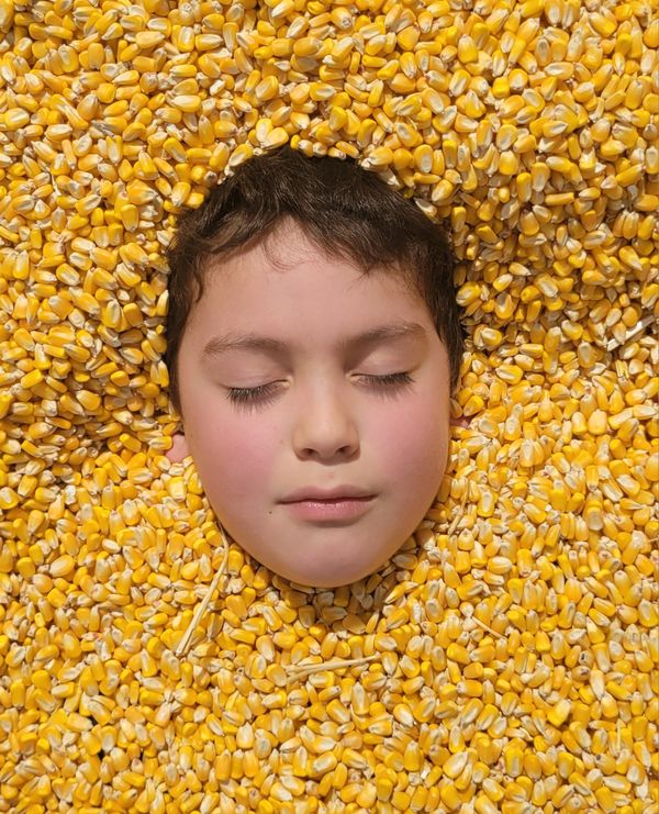 Kiddo enjoying a corn soak. thumbnail