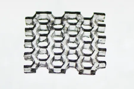 This honeycomb structure was printed in fused silica glass.