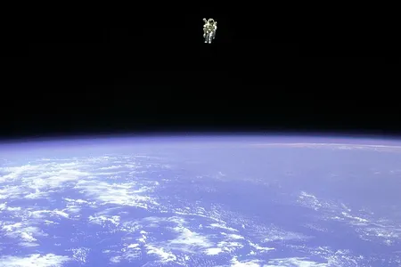 Bruce McCandless flying solo during mission STS-41B in 1984.