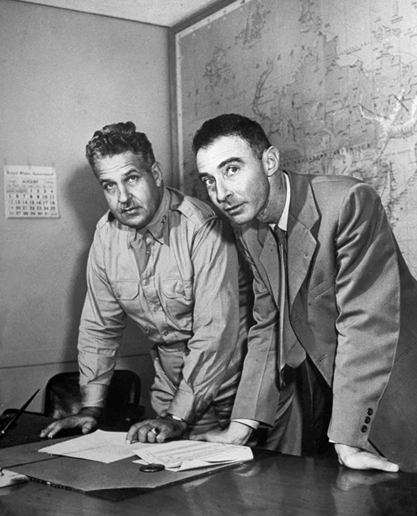 Robert Oppenheimer and Leslie Groves