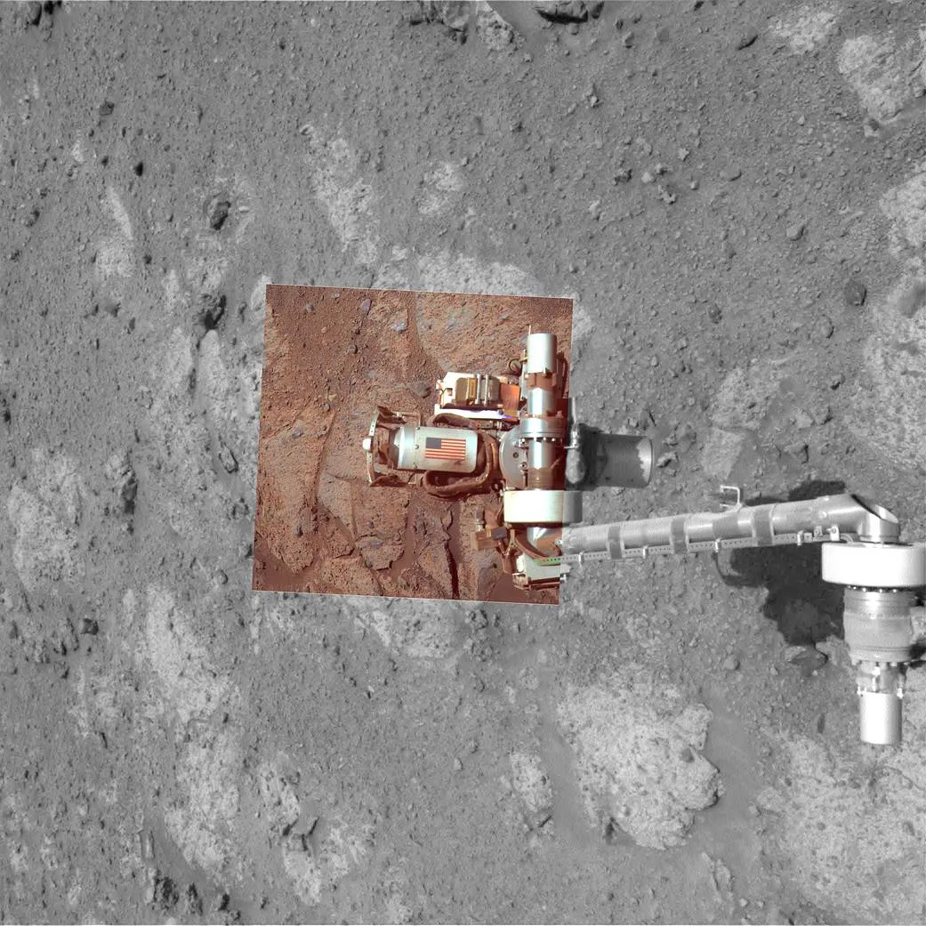 overhead view of Mars rover