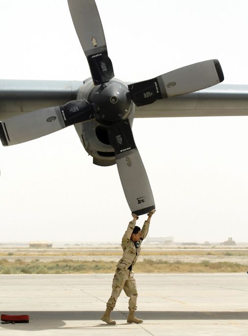 Preparing for a C-130 flight, Ali Air Base, Iraq.