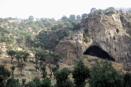 A view of the Shanidar Cave in&nbsp;Iraq&rsquo;s Zagros Mountains, where some of the charred plant remains were discovered