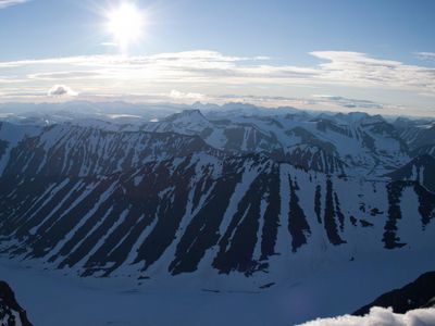 View from the southern summit of Kebnekaise in 2012

