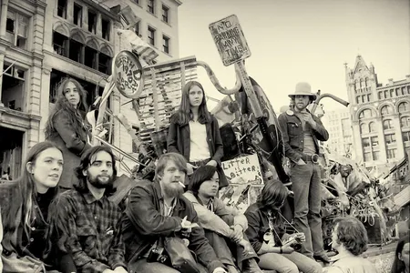 Demonstrators on the first Earth Day, Union Square, New York.