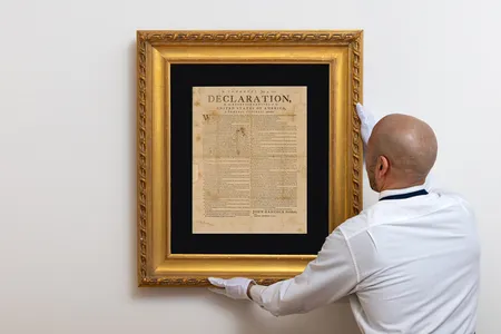 This copy of the Declaration was printed by Robert Luist Fowle of New Hampshire.