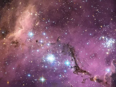 The Large Magellanic Cloud, photographed here by the&nbsp;Hubble Space Telescope, is about 160,000 light-years from Earth.