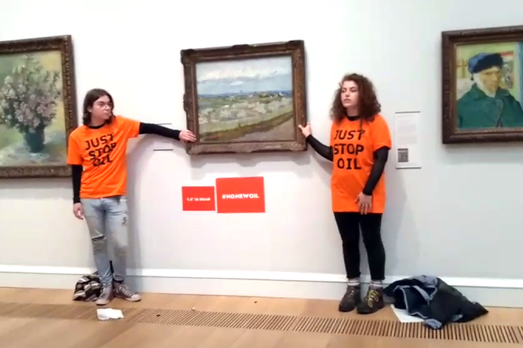 Just Stop Oil group protested politicians' inaction on the climate crisis at London's The Courtauld Gallery this week by glueing themselves to a Van Gogh painting.
