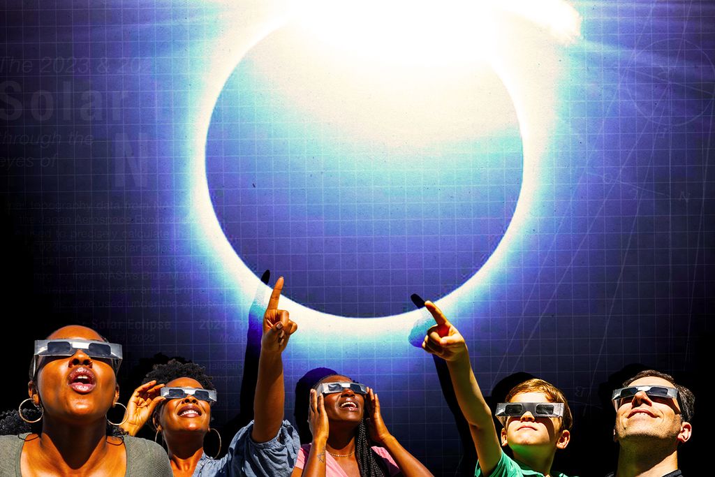 Solar eclipse podcast illustration
