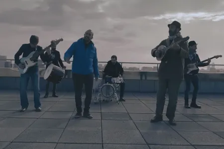 Band members Yacine Belahcene Benet, Massinissa Aït-Ahmed, Gabriel Fletcher and Alexandre Guitart of "Yacine and the Oriental Grove" incorporate North African and Mediterranean musical traditions, as well as genres such as reggae and rock and roll.