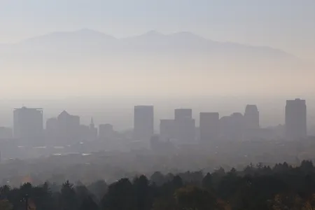 Salt Lake City, Utah, pictured here, ranks number eight for short-term particle pollution.