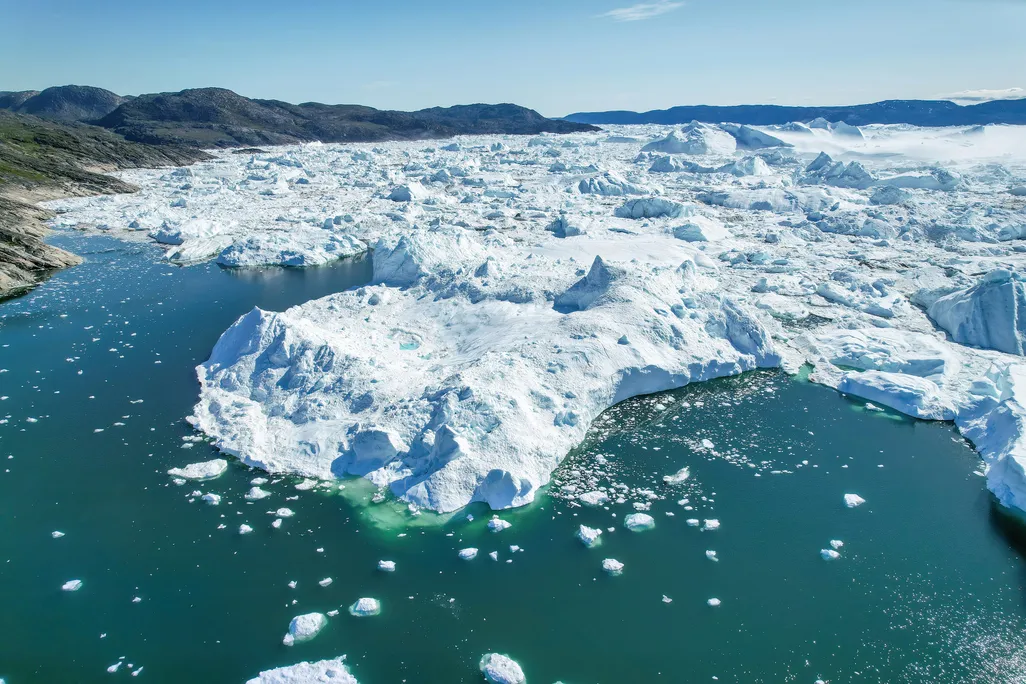 aerial view of a glacier