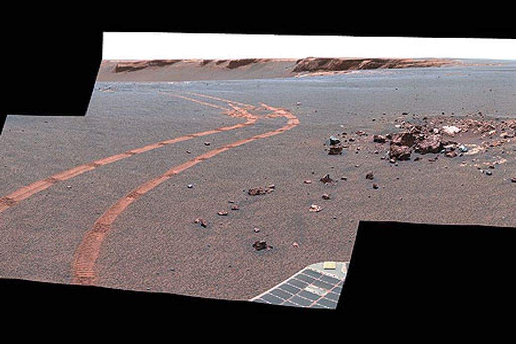 Tracks left by the Opportunity rover