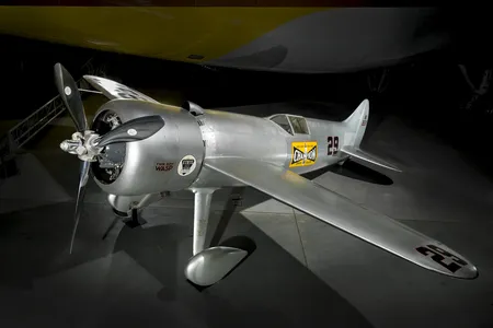The single-engine, single-seat Turner RT-14 Meteor is the "epitome of what a 1930s air racer in the United States would be: big engine, big propeller, small profile,&rdquo; says the museum's Jeremy Kinney.