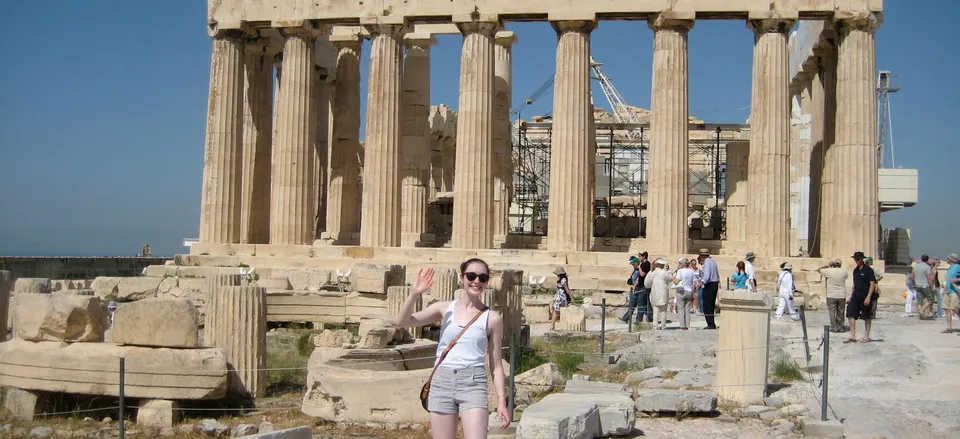  Young traveler at the Parthenon 