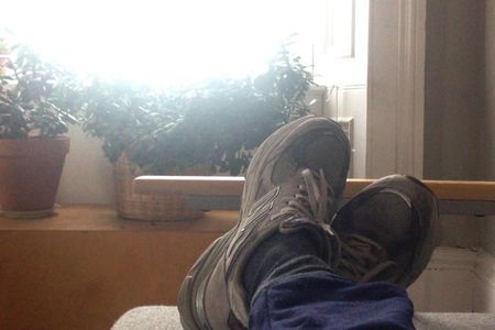 Prodger's 33-minute film features shots of seemingly mundane aspects of life, including these sneakers 