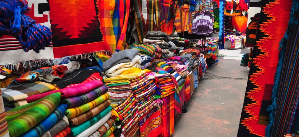  Part of the traditional craft market in Otavalo, near Quito 