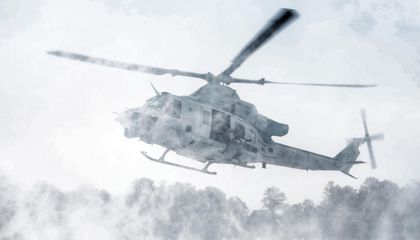 UH-1Y in clouds