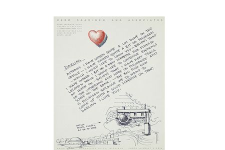 Eero Saarinen letter to Aline B. Saarinen, 1953. Aline and Eero Saarinen papers, 1906-1977. Archives of American Art, Smithsonian Institution.