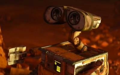 Screenshot of the robot WALL-E from the 2008 Disney/Pixar animated film