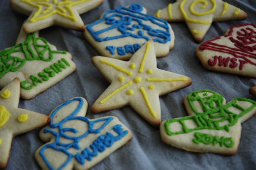 Blogger Sarah brought NASA-mission-themed cookies to the office last week