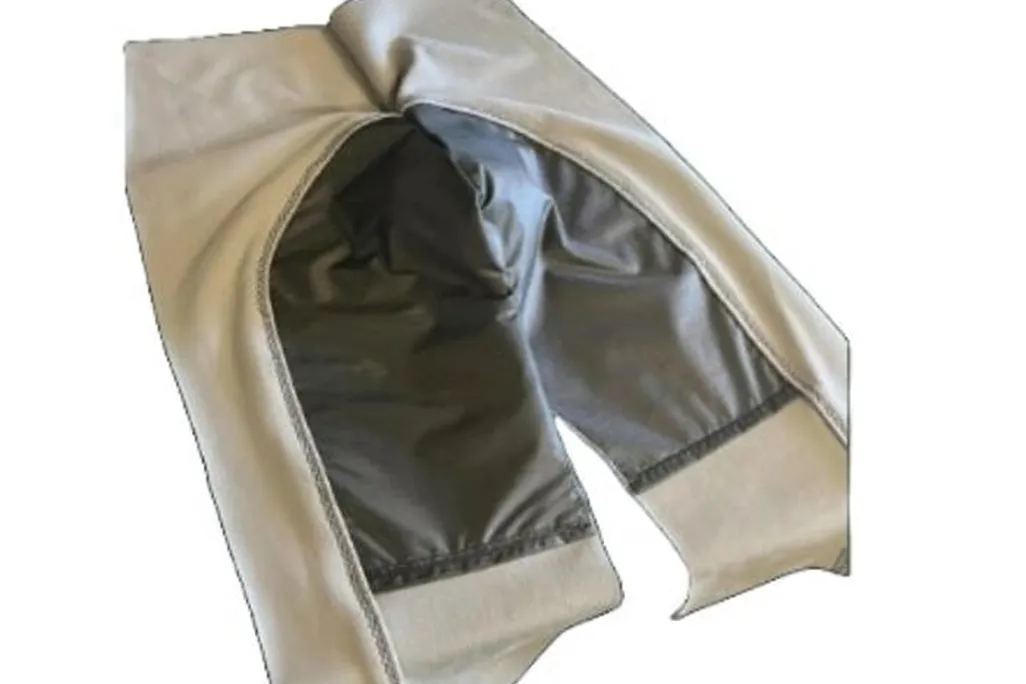 A beige and brown pant-like garment