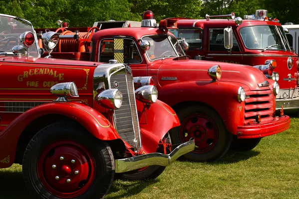 A View of Vintage 20th Century Fire Trucks thumbnail