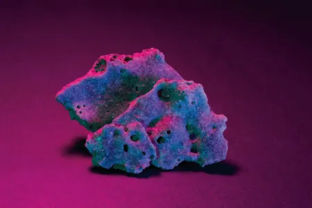 Samples of trinitite from the Smithsonian National Museum of Natural History.